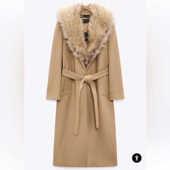 Zara Long Wool Blend Coat - Picture 1 of 7